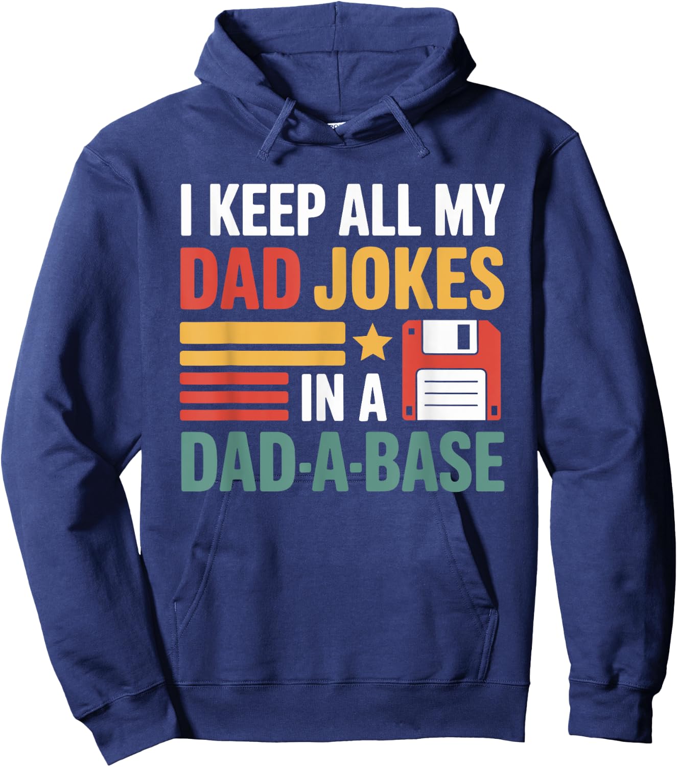 Dad Jokes Database Funny Geek Floppy Disk Humor Hoodie - Hoodie | Navy