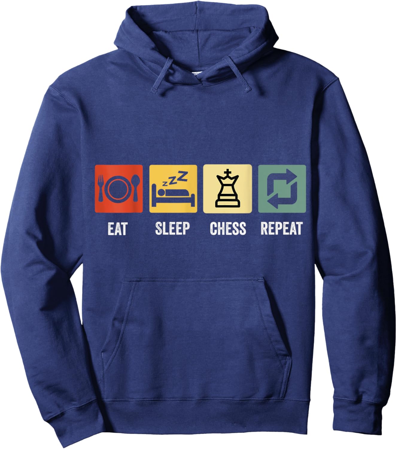 Eat Sleep Chess Repeat , Black, S Hoodie - Hoodie | Navy