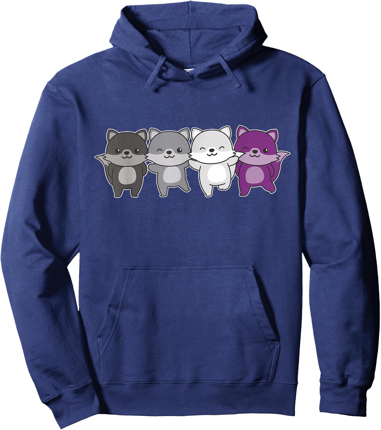 Asexual Flag Pride Lgbtq Asexual Fox Hoodie - Hoodie | Navy