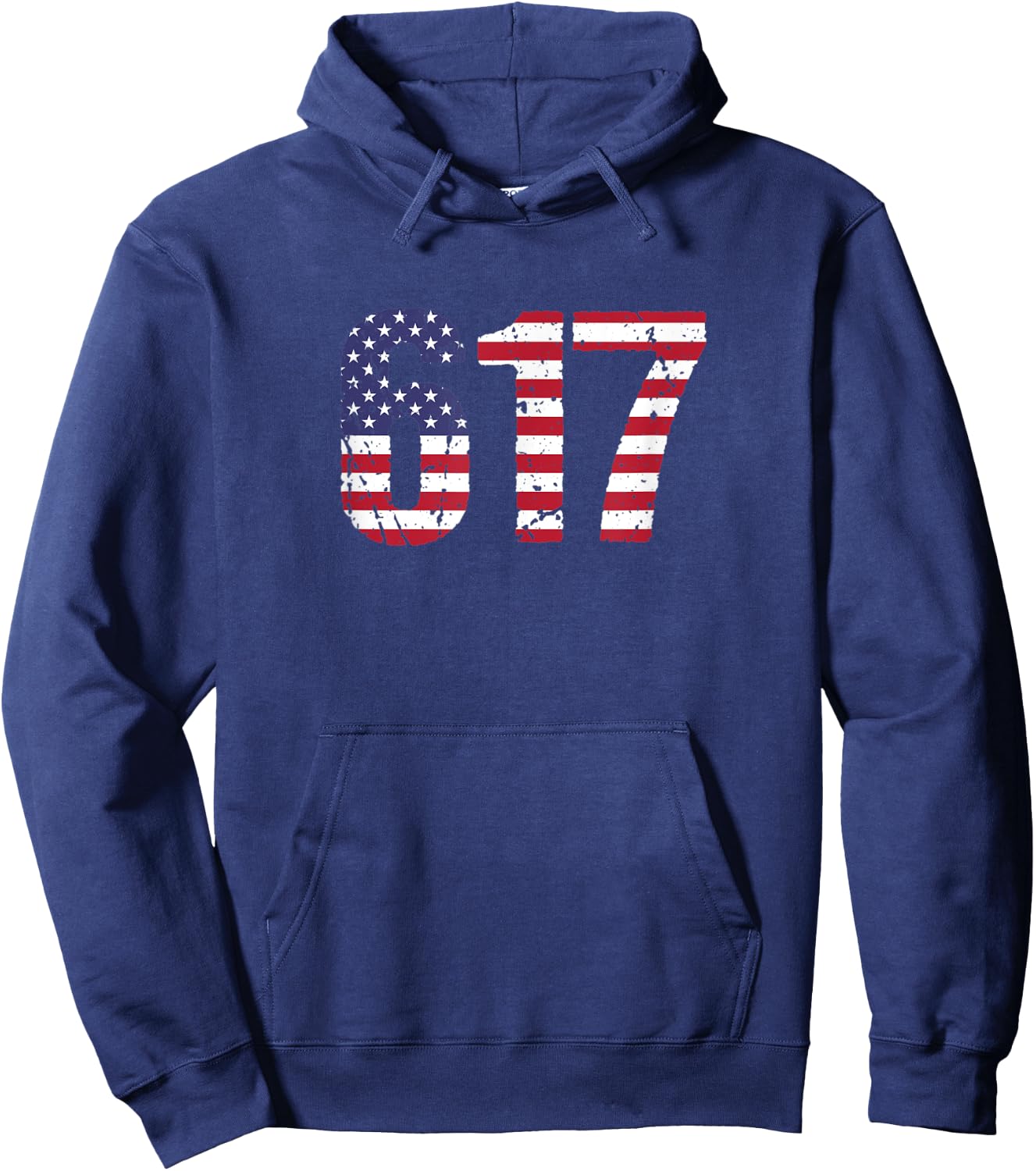 617 Massachusetts Area Code Hoodie - Hoodie | Navy