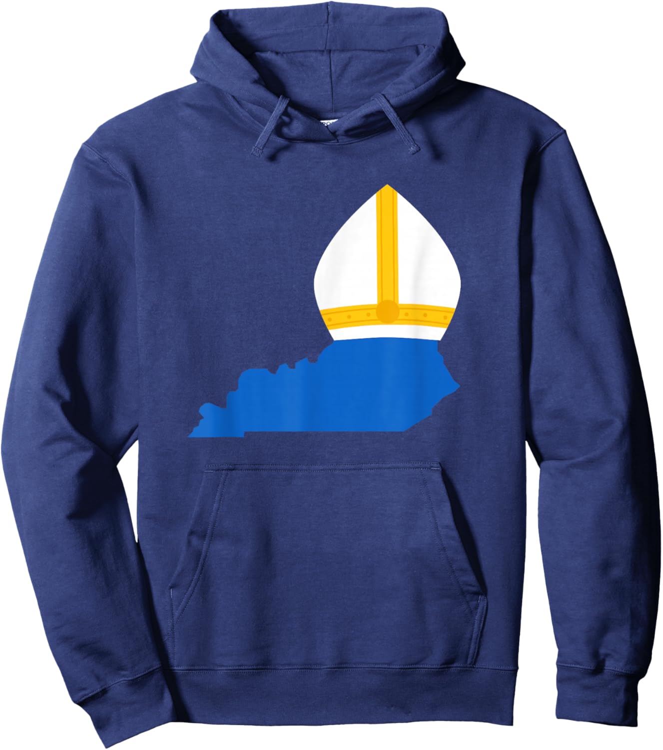 State of Kentucky with Pope Hat Hoodie - Hoodie | Navy