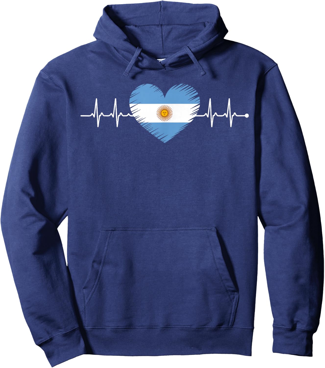 Heartbeat Argentine Argentina Root Hoodie - Hoodie | Navy