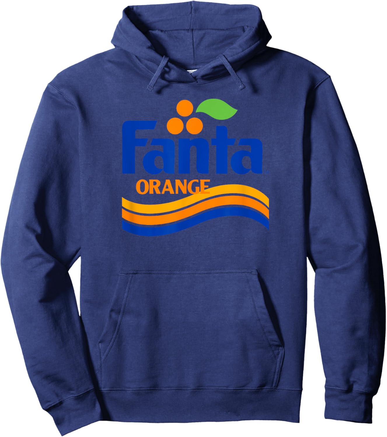 Fanta Orange 1980er Retro Wave Logo Hoodie - Hoodie | Navy