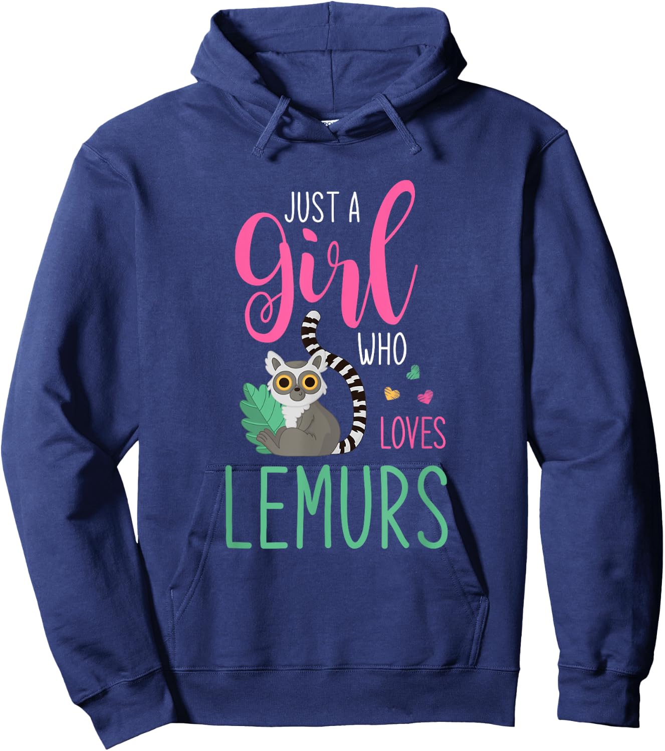 Nur ein Mädchen das Lemuren liebt Lemur Hoodie - Hoodie | Navy