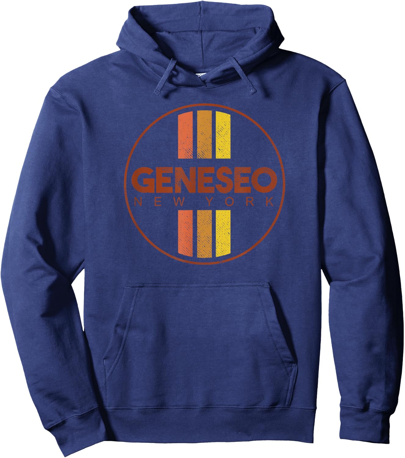 Retro Geneseo New York Vintage 80s Style Hoodie - Hoodie | Navy