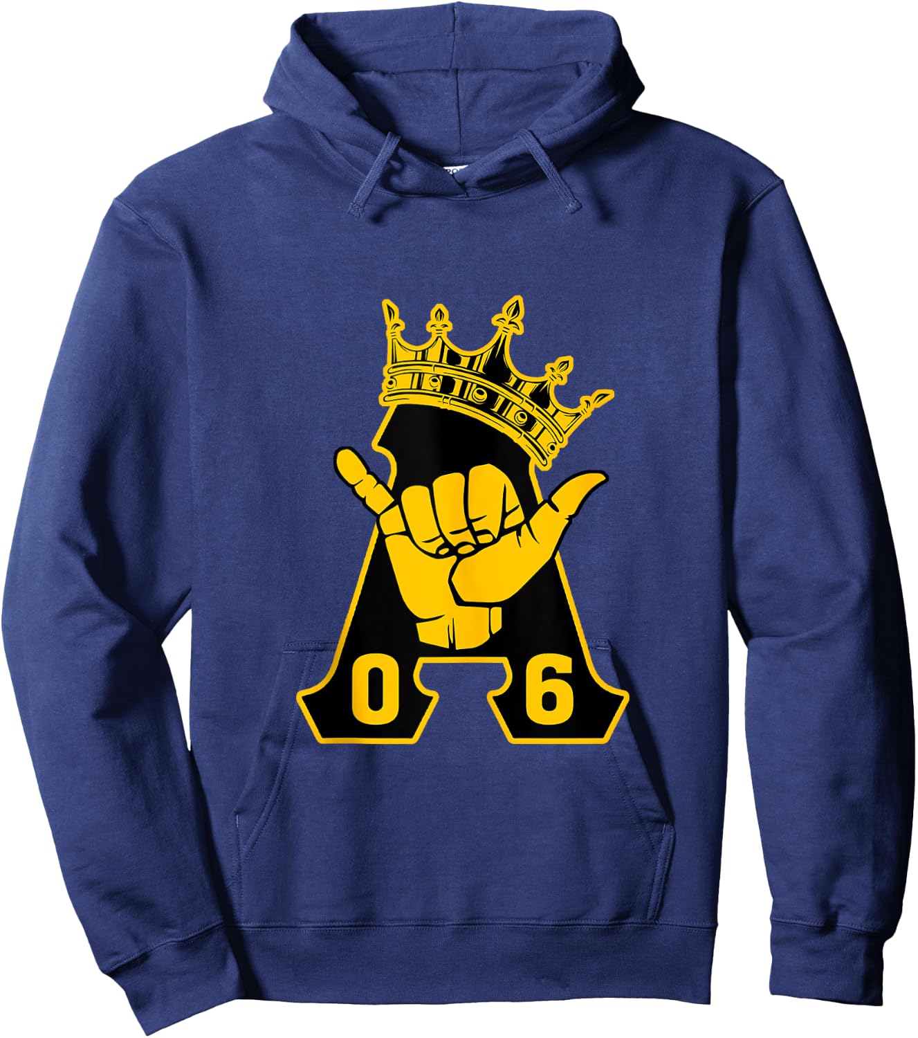 Alpha African 1906 Fraternity Hand Sign Crown Hoodie - Hoodie | Navy