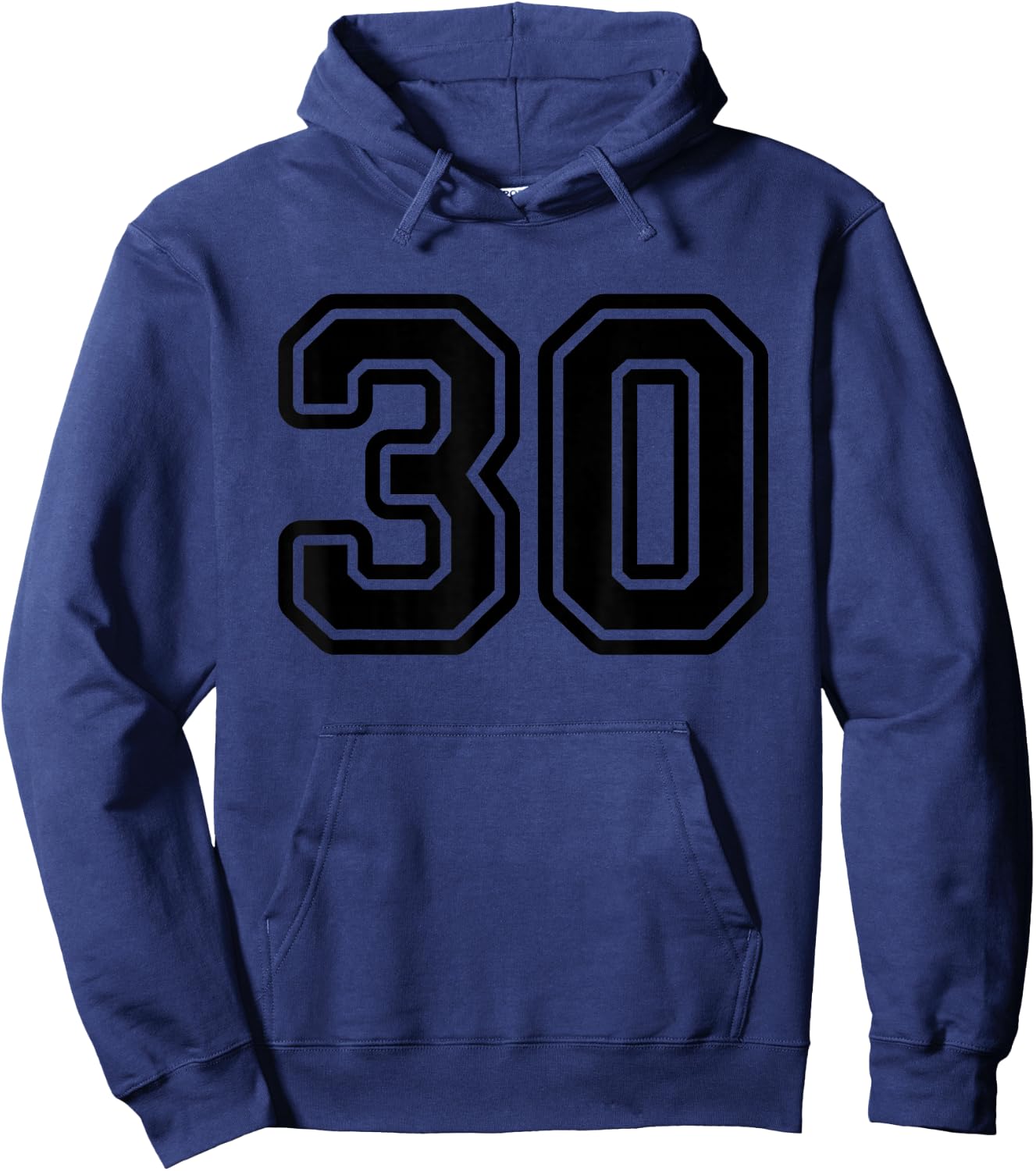 Number #30 Black Sport Varsity Number 30 Hoodie - Hoodie | Navy