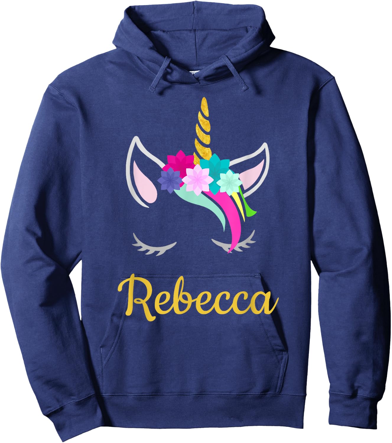 Rebecca Dark Unicorn Name Hoodie - Hoodie | Navy