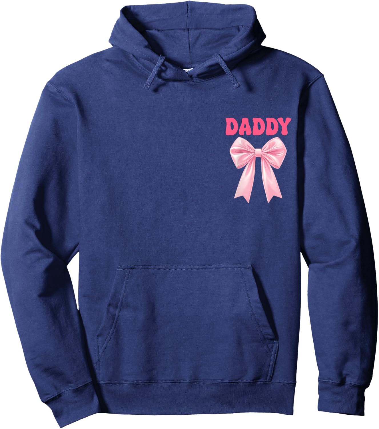 Daddy Birthday Girl Matching Coquette Pink Bow Hoodie - Hoodie | Navy