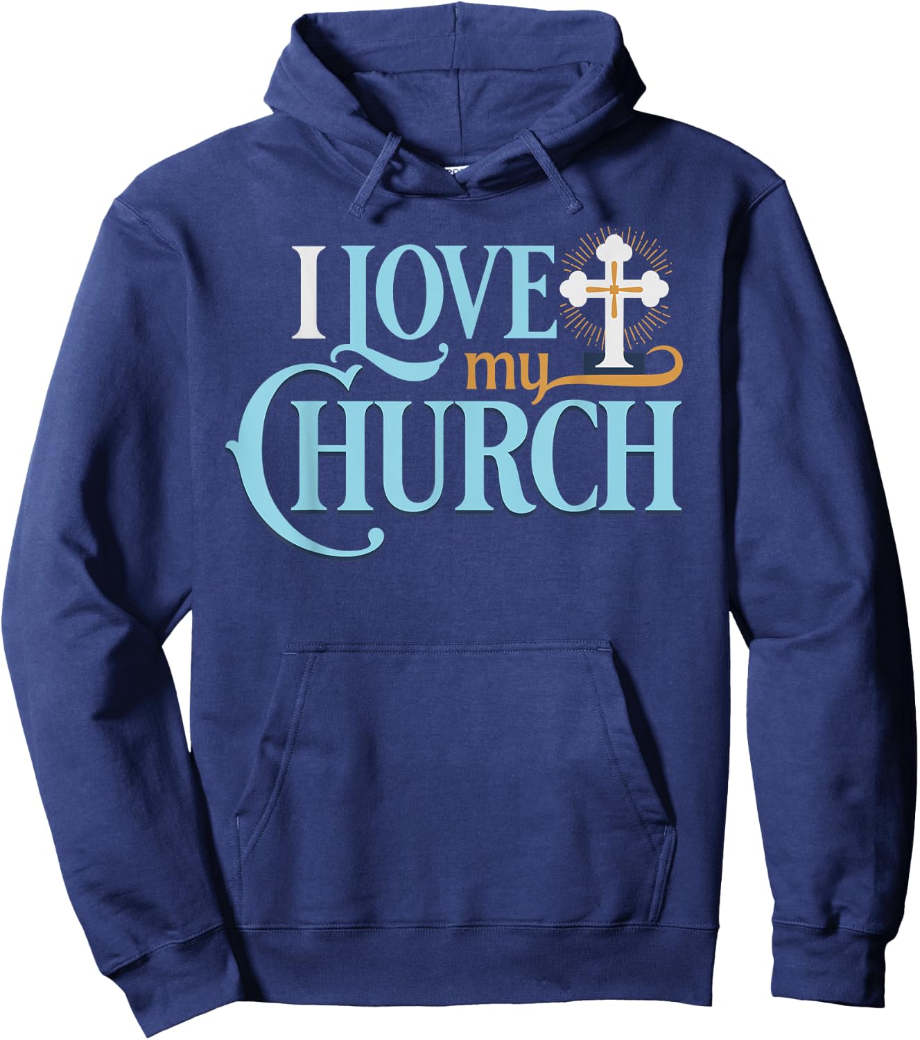 I Love My Church Christian Hoodie - Hoodie | Navy