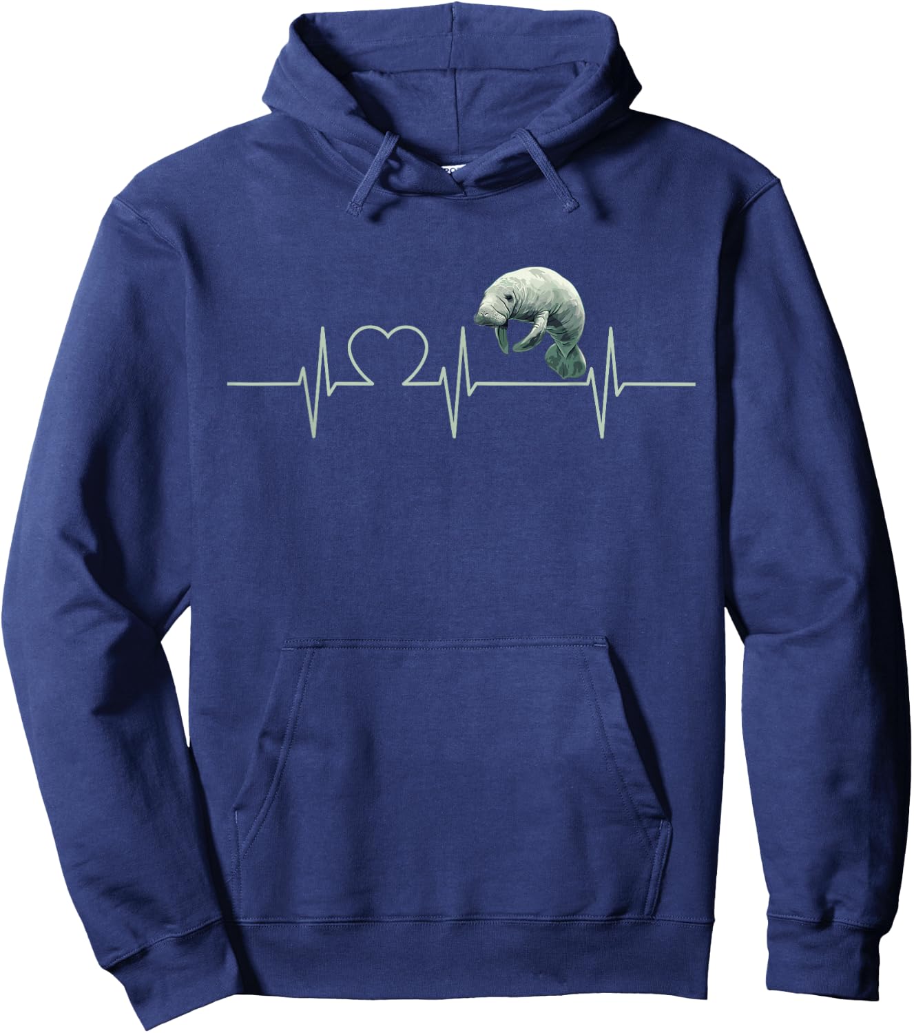 Manatees Manatee Heartbeat Hoodie - Hoodie | Navy