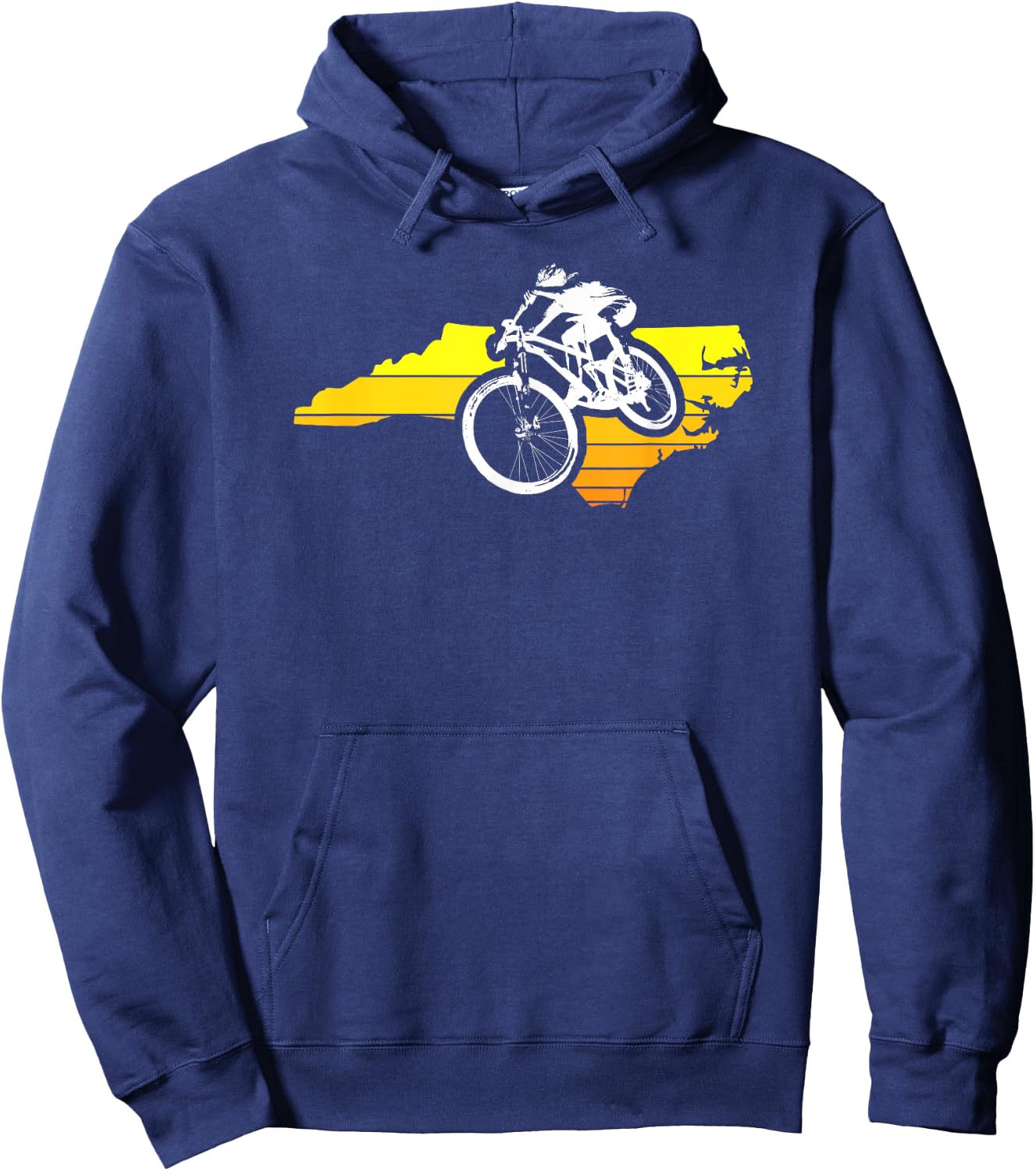 North Carolina Sunset Mountain Biking Hoodie - Hoodie | Navy