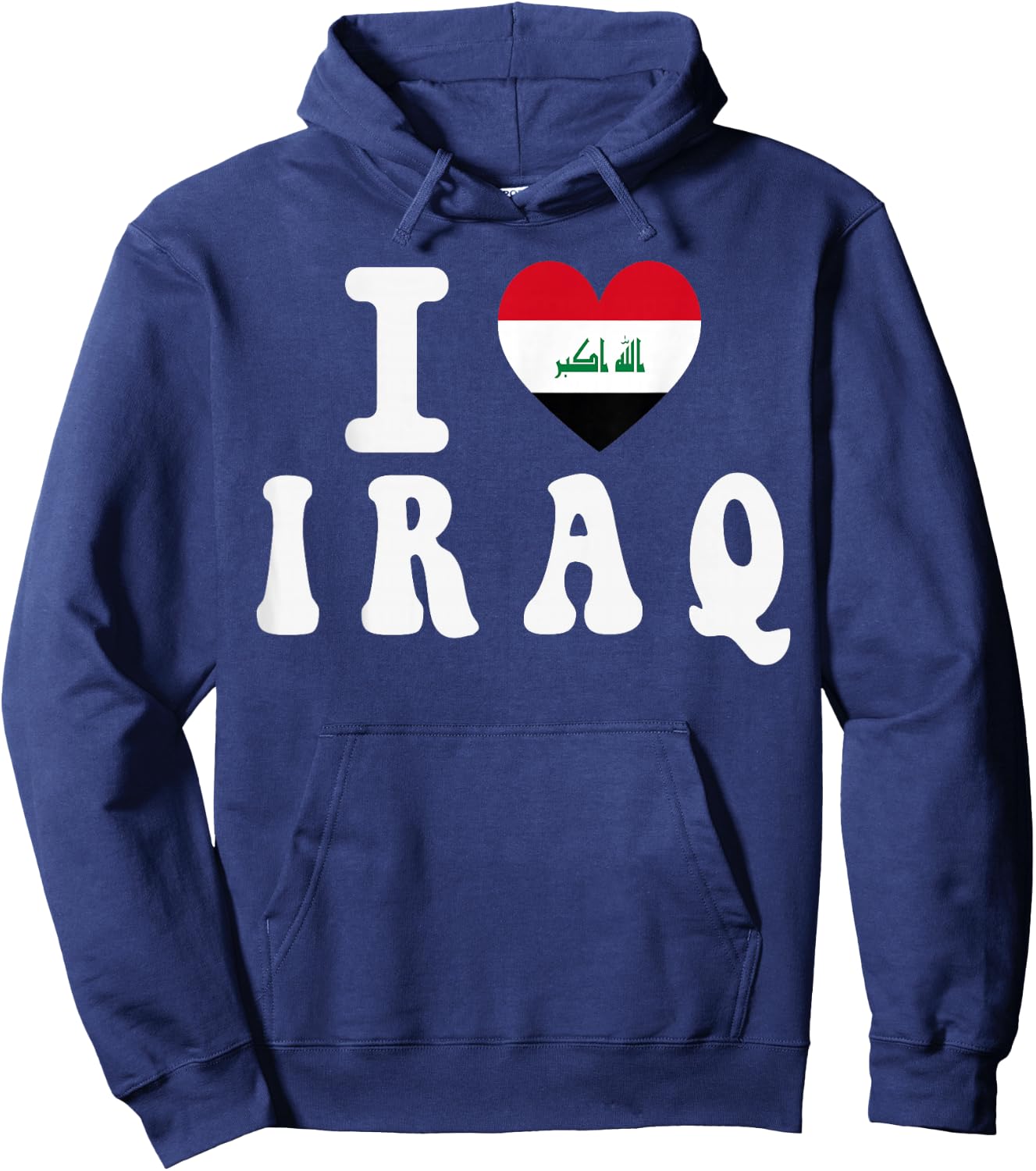I Love Iraq Heart Flag Retro Travel Souvenir Hoodie - Hoodie | Navy