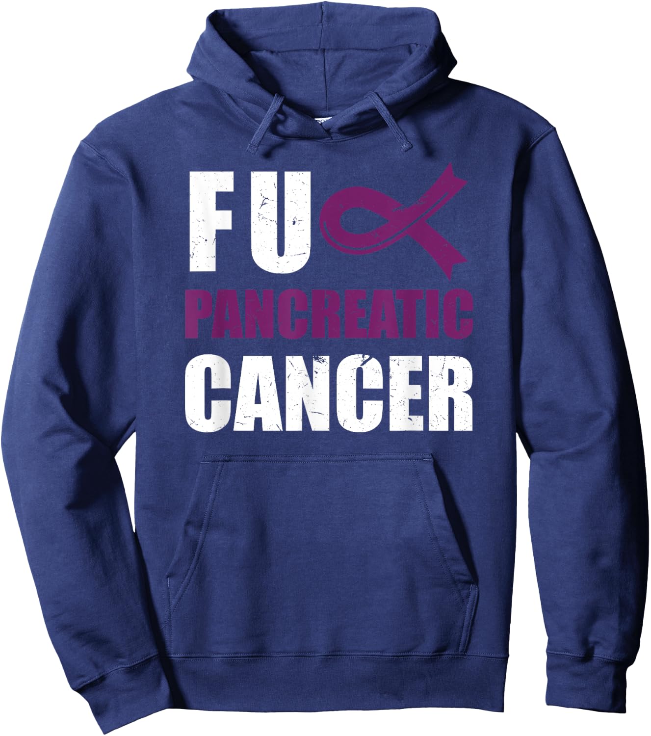 FU Pancreatic Cancer | Awareness Ribbon Purple Hoodie - Hoodie | Navy