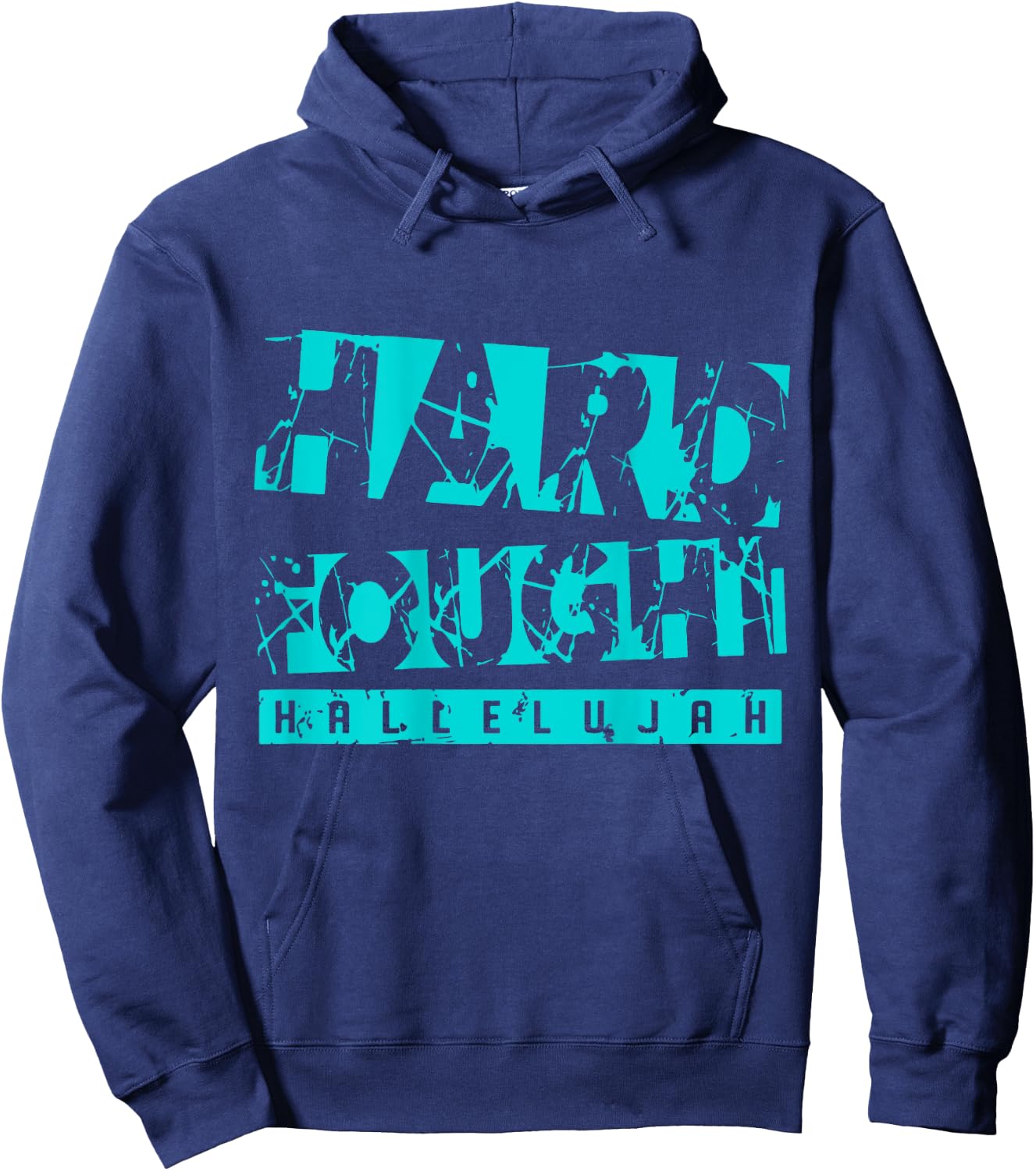Hard Fought Hallelujah on back Hoodie - Hoodie | Navy