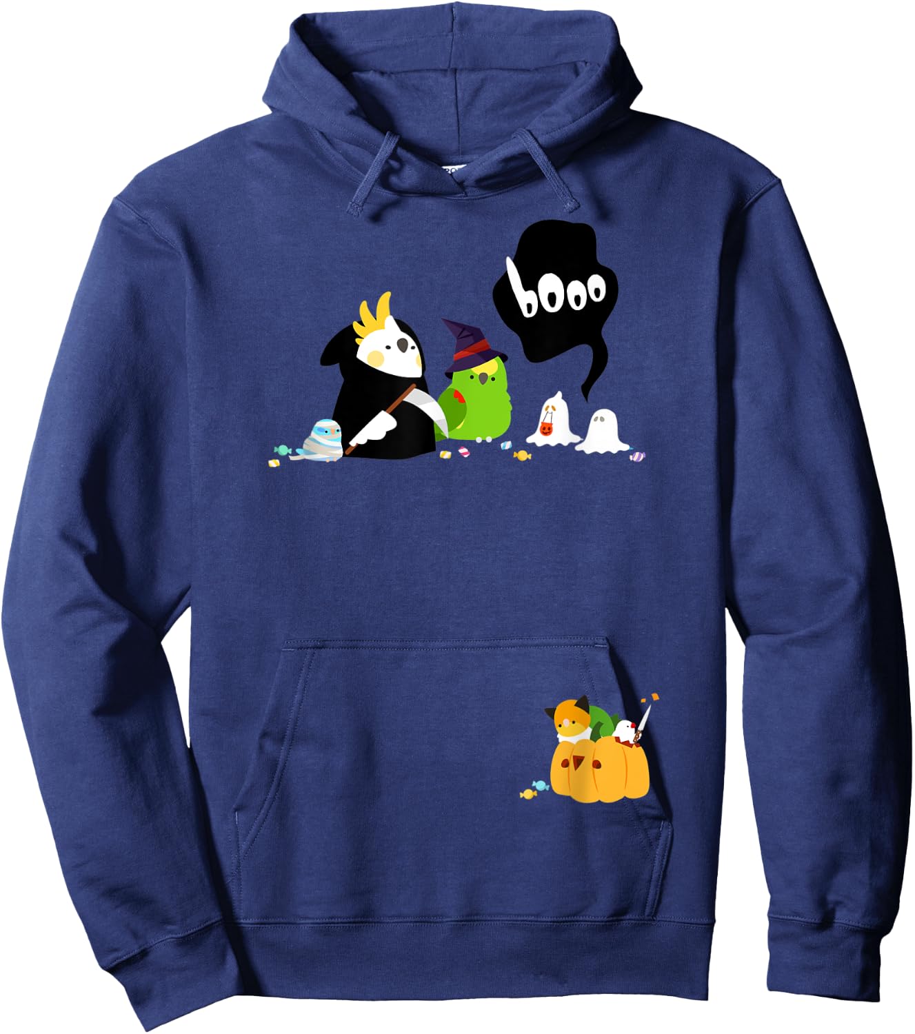 Spooky Halloween Birbs Hoodie - Hoodie | Navy