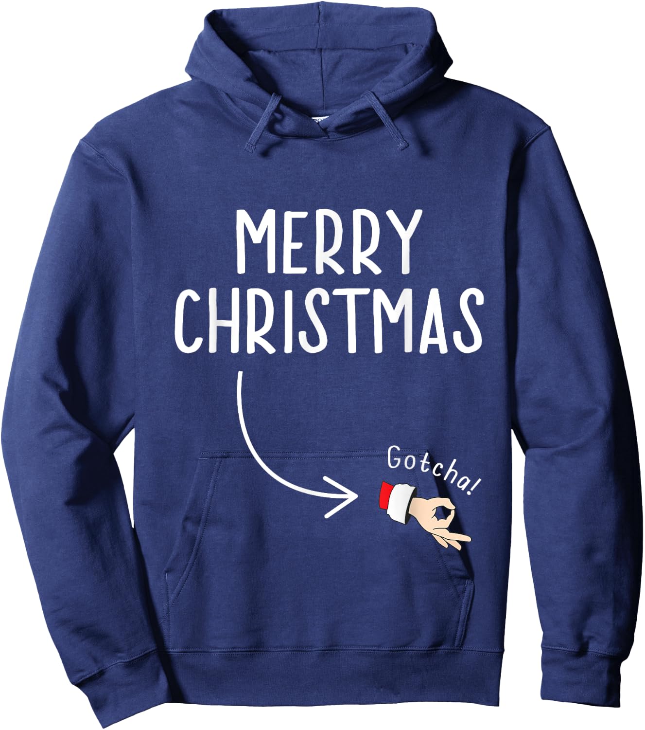 Circle Game Ok Hand Santa Merry Christmas Hoodie - Hoodie | Navy