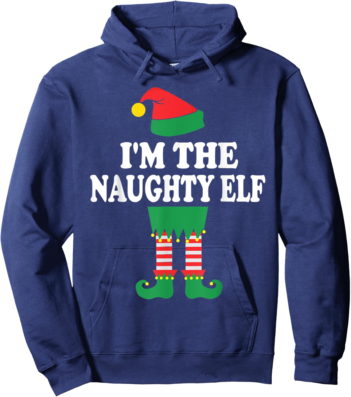 Funny Christmas Family I'm The Naughty Elf Hoodie - Hoodie | Navy
