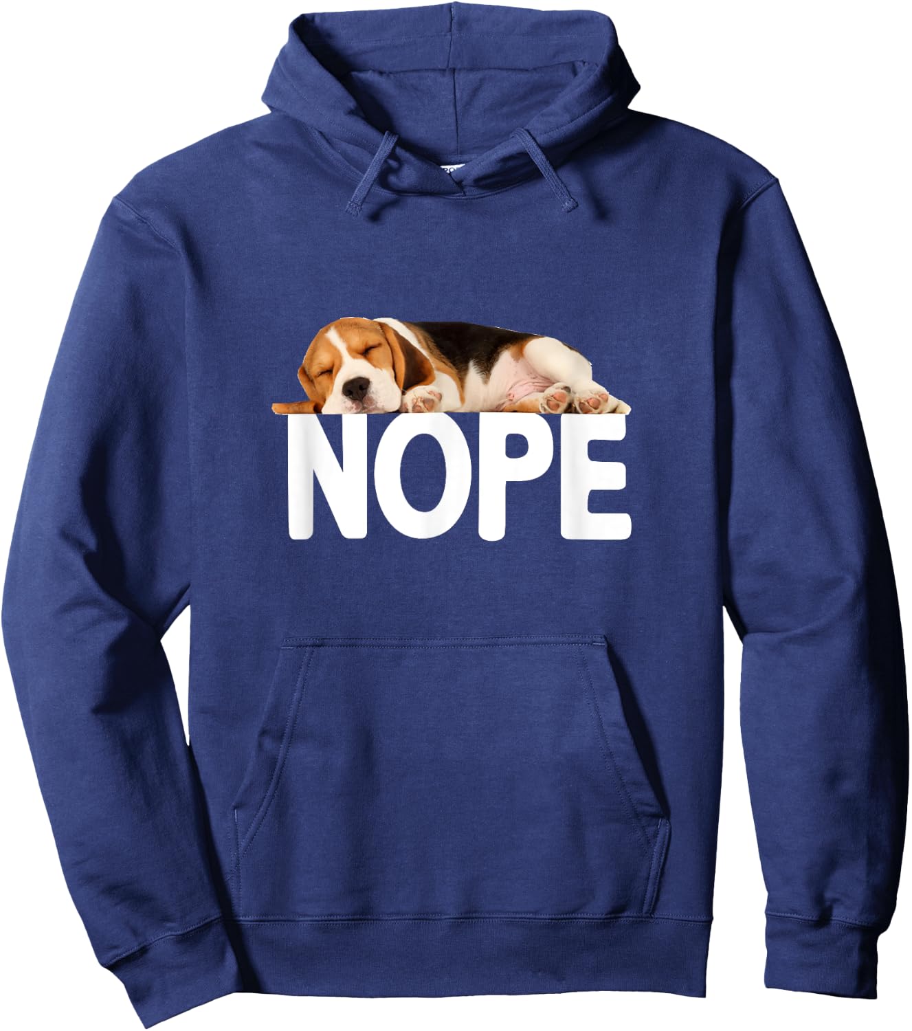 Nope Lazy Beagle Hoodie - Hoodie | Navy