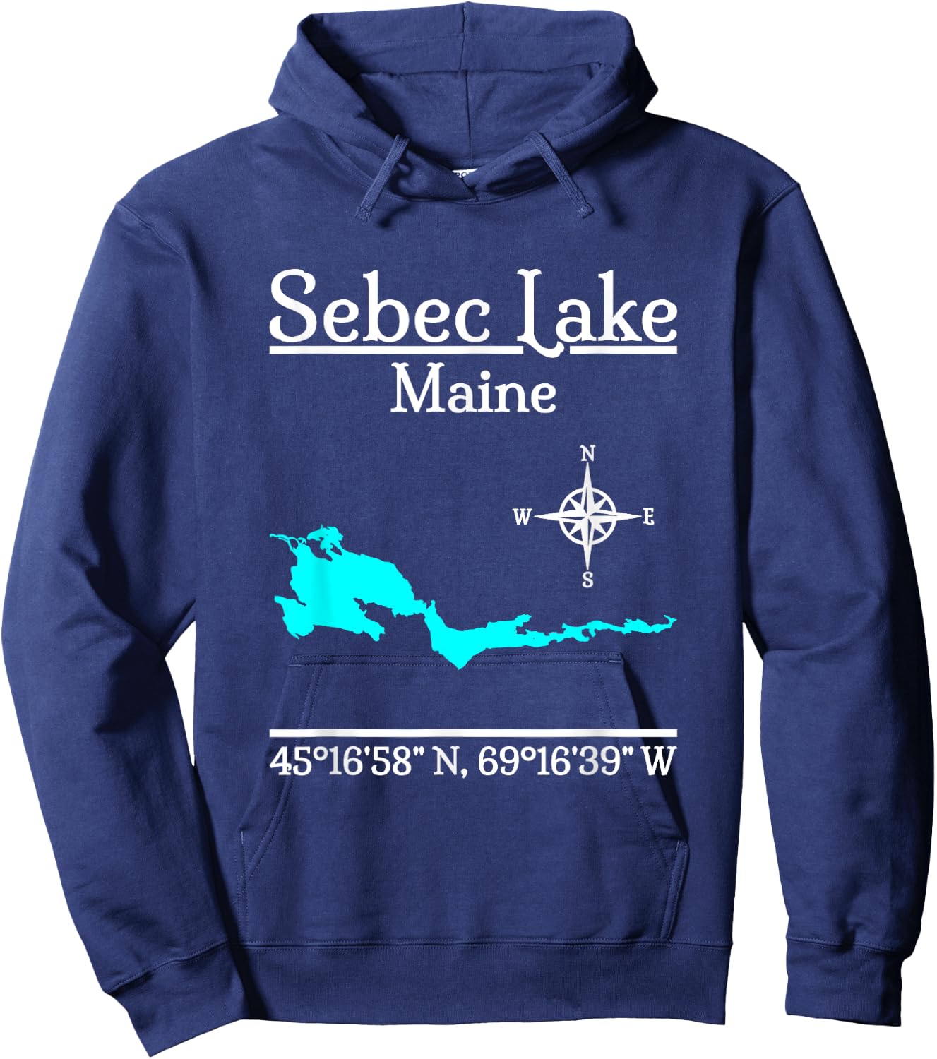 Sebec Lake - Maine Hoodie - Hoodie | Navy