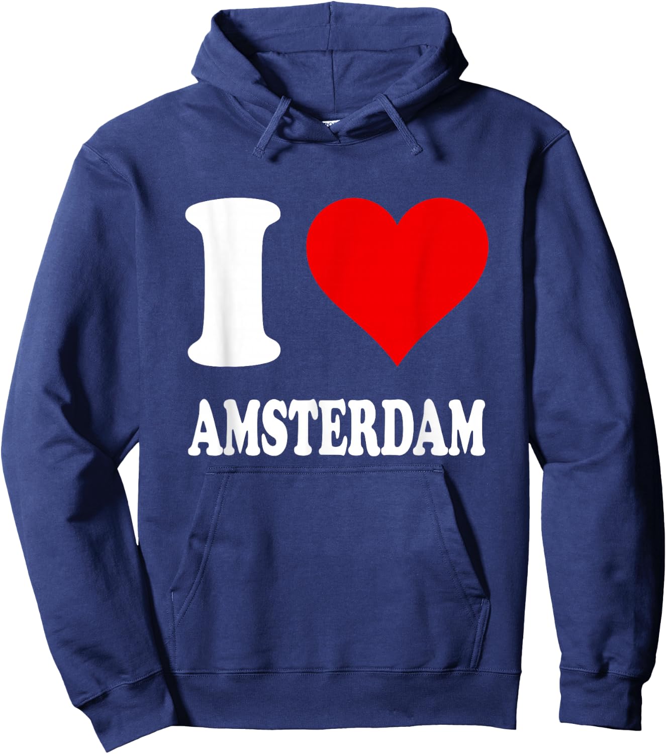 Red Heart Motif I Love Amsterdam Hoodie - Hoodie | Navy