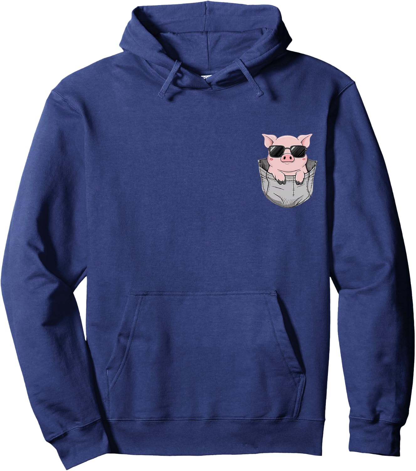 Pig in Pocket Hoodie - Hoodie | Navy
