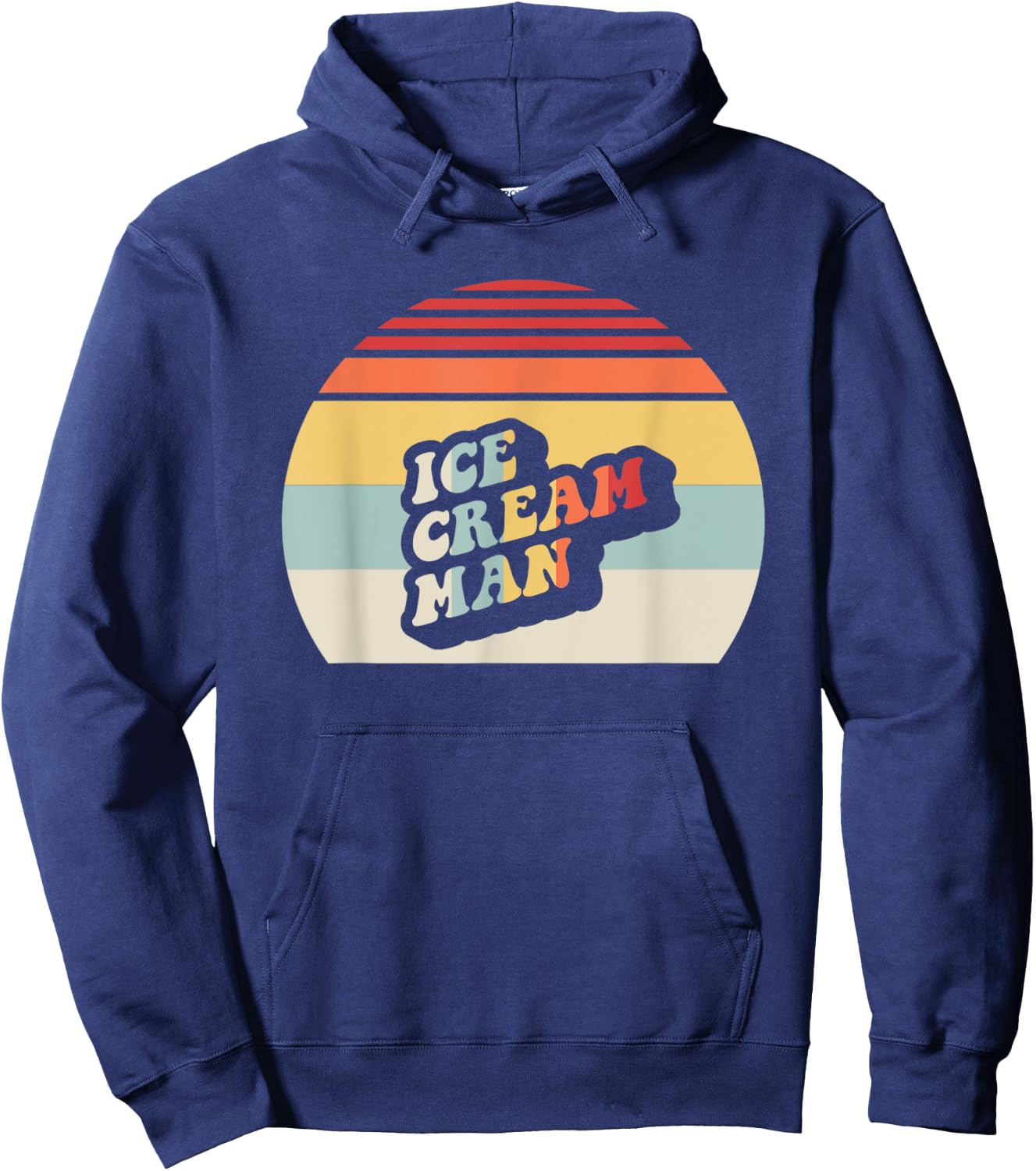 Ice Cream Man Retro Sunset Style Hoodie - Hoodie | Navy