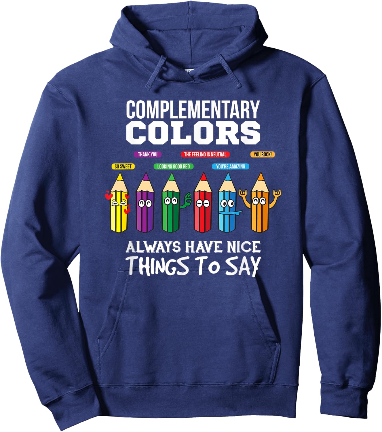 Complementary Colors Pun Artist Art Teacher Hoodie - Hoodie | Navy