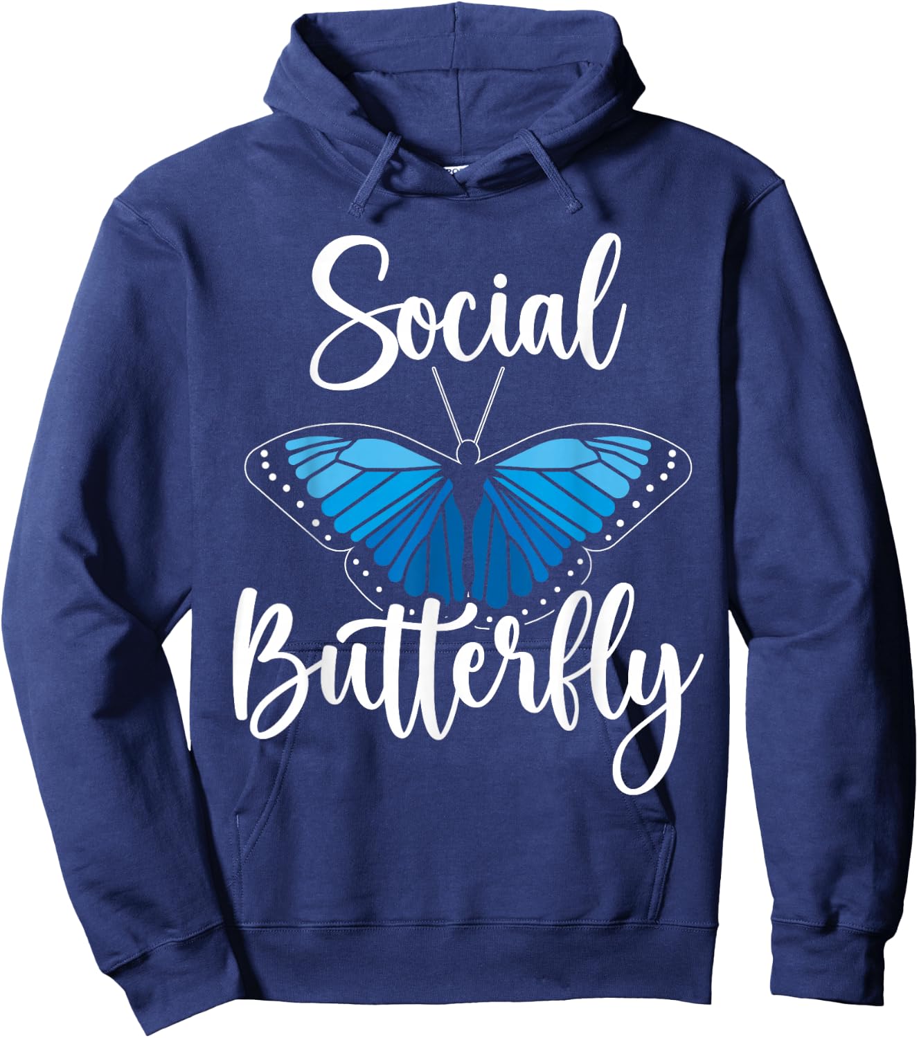 Social Butterfly Behavior Extroverted Extrovert Hoodie - Hoodie | Navy