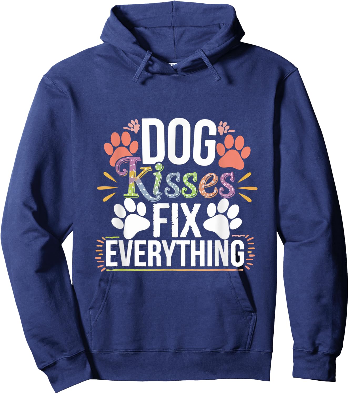 Dog Kisses Fix Everything Dog Lover Hoodie - Hoodie | Navy
