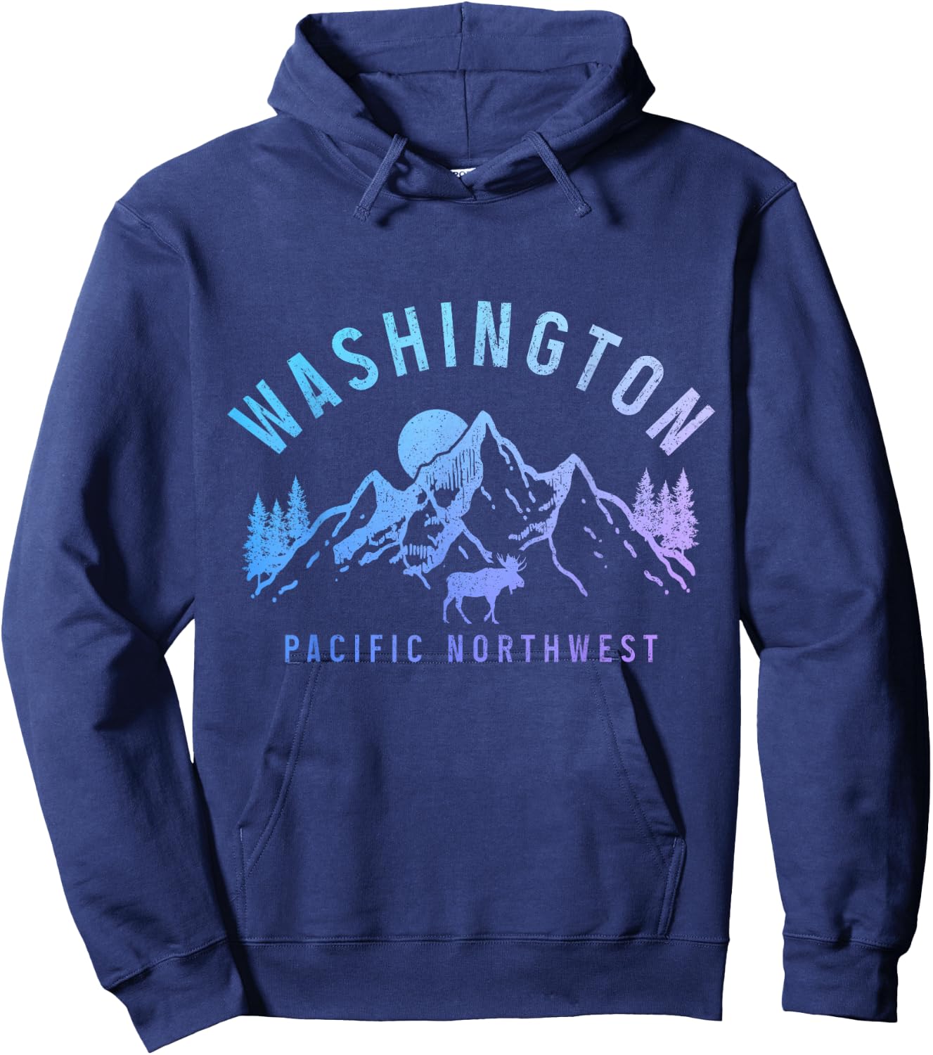 Washington Moose Hiking Nature PNW Hoodie - Hoodie | Navy