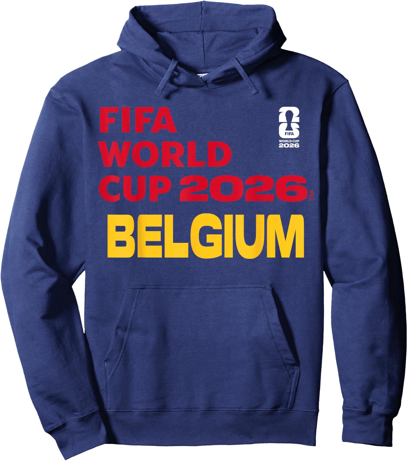 FIFA World CUP26 Belgium Block Letters Hoodie - Hoodie | Navy