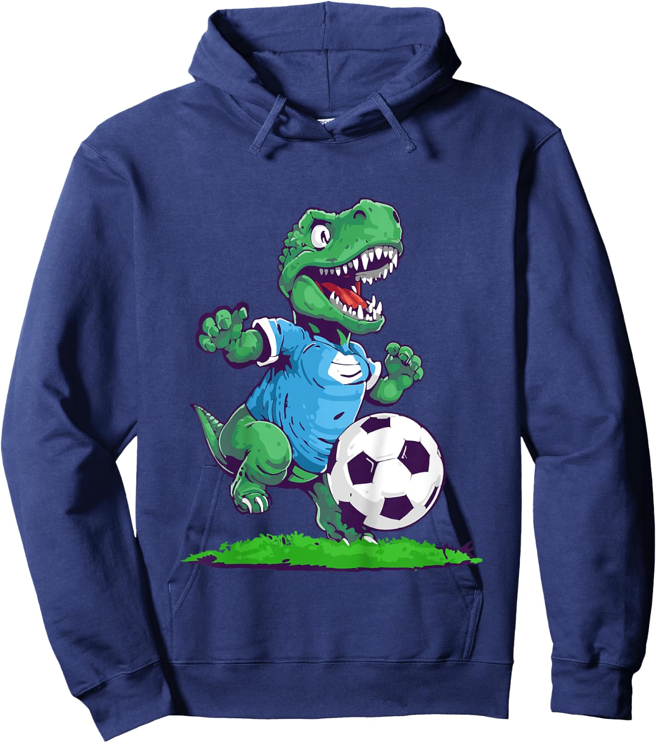 Dinosaurier-Fußball, lustiger Dino Hoodie - Hoodie | Navy