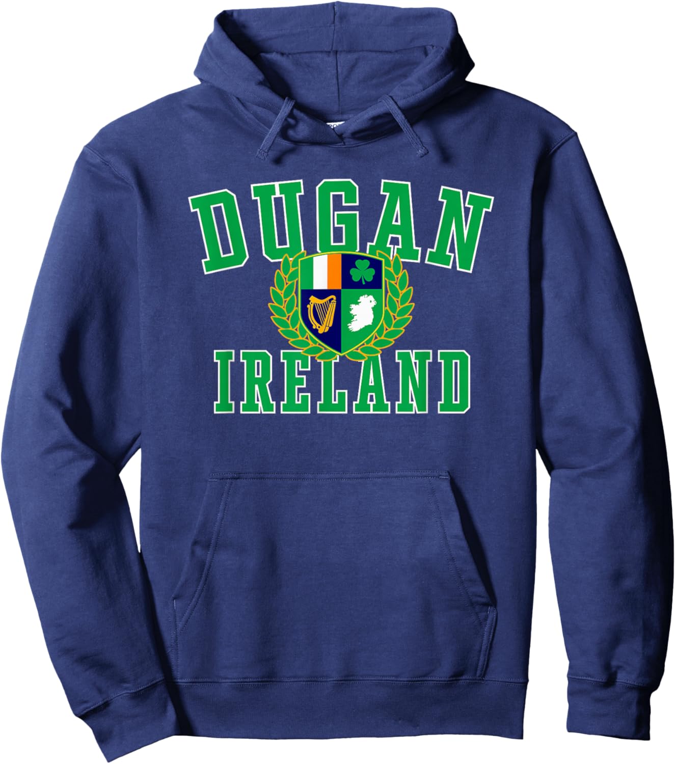 Irish Surname Dugan Ireland Crest Hoodie - Hoodie | Navy