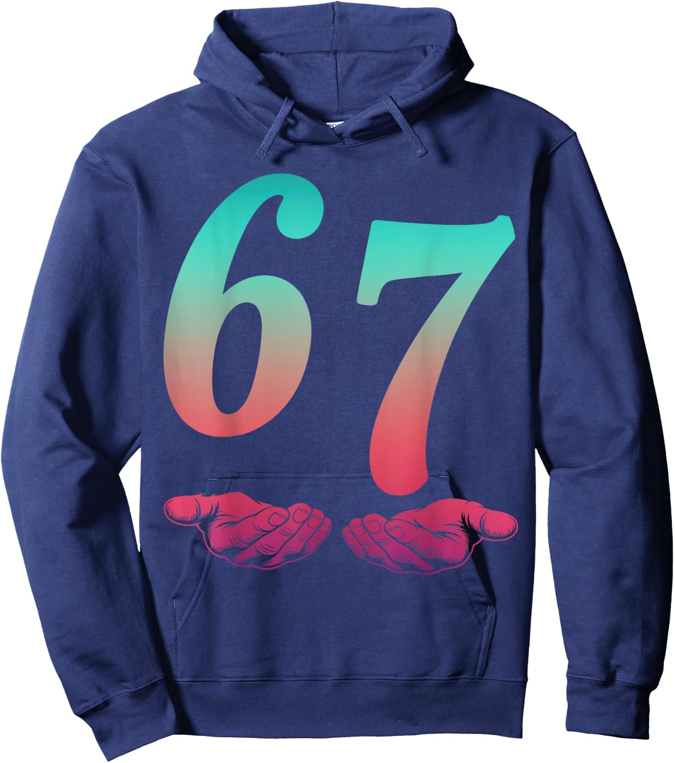 6 7 Hands Six Seven 67 Girls Boys Kids Hoodie - Hoodie | Navy