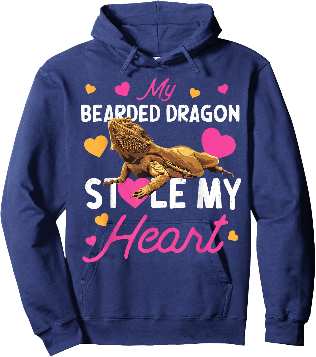 My Bearded Dragon Stole My Heart Valentines Day Hoodie - Hoodie | Navy