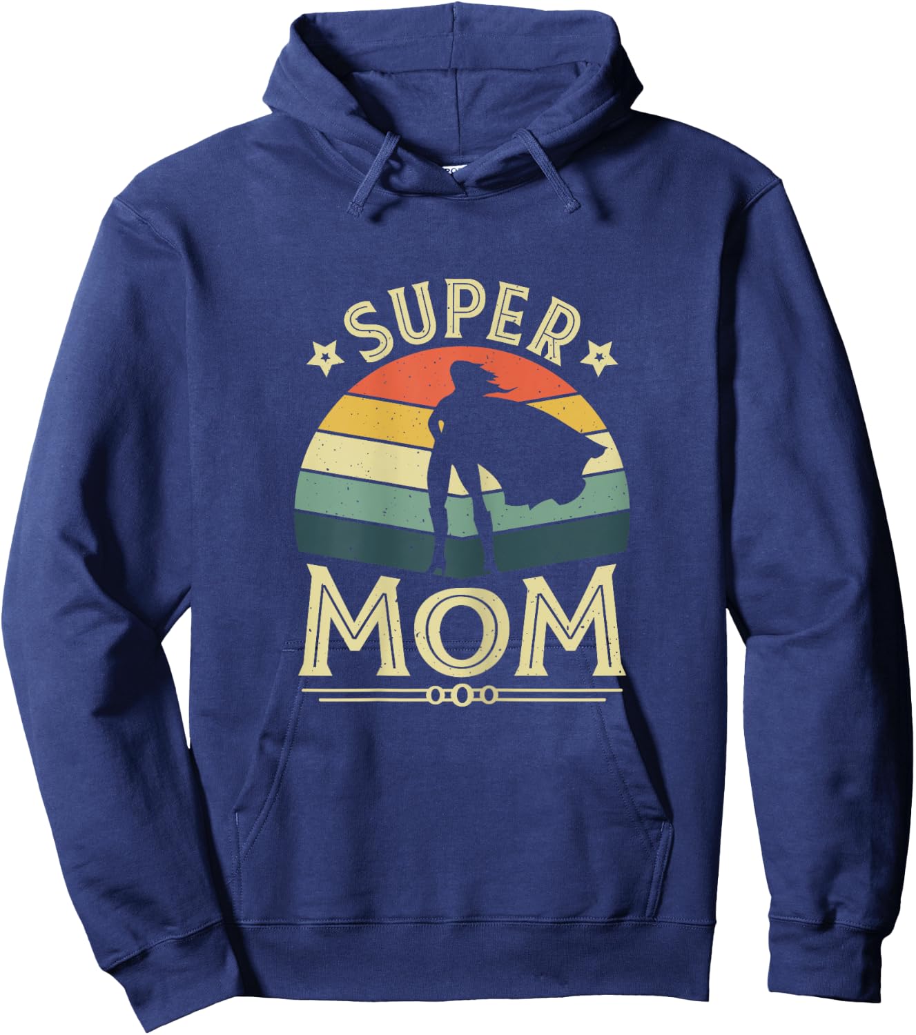 Super Mom Mama Mothers Day Mommy Vintage Mom Hoodie - Hoodie | Navy