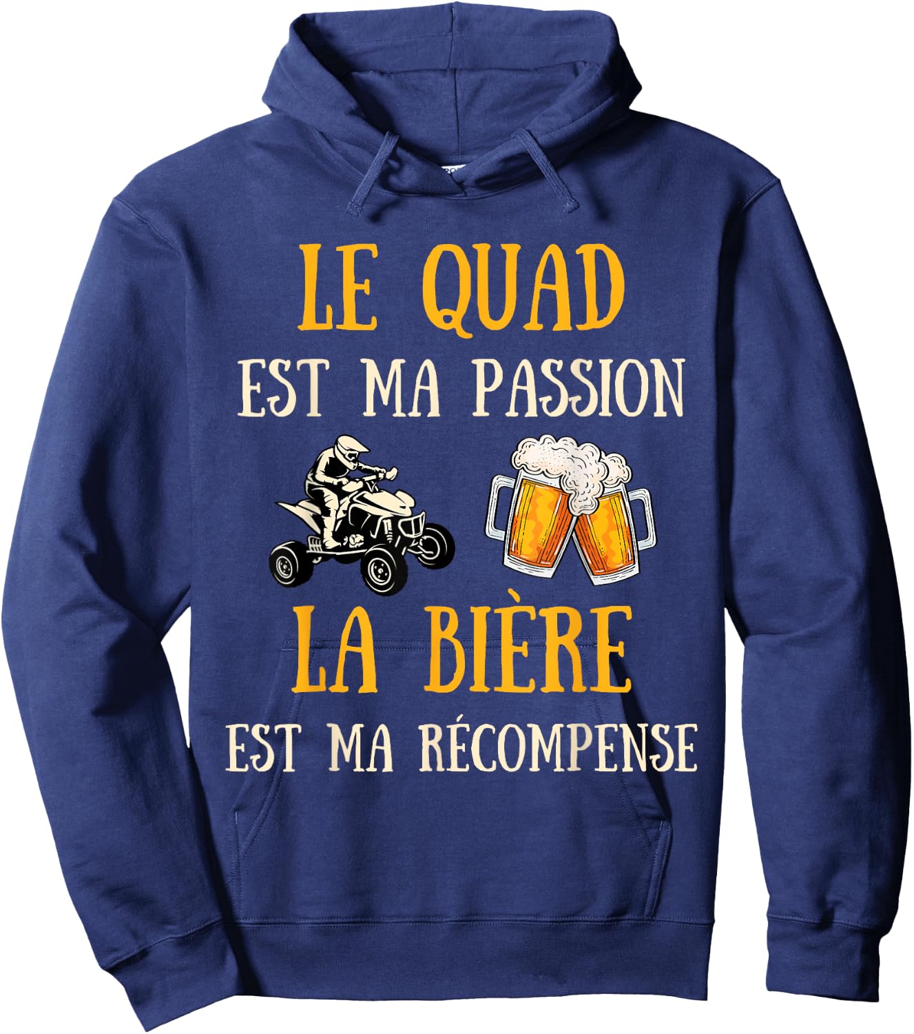Men's Quad Humour Gift Funny Beer Hoodie - Hoodie | Navy
