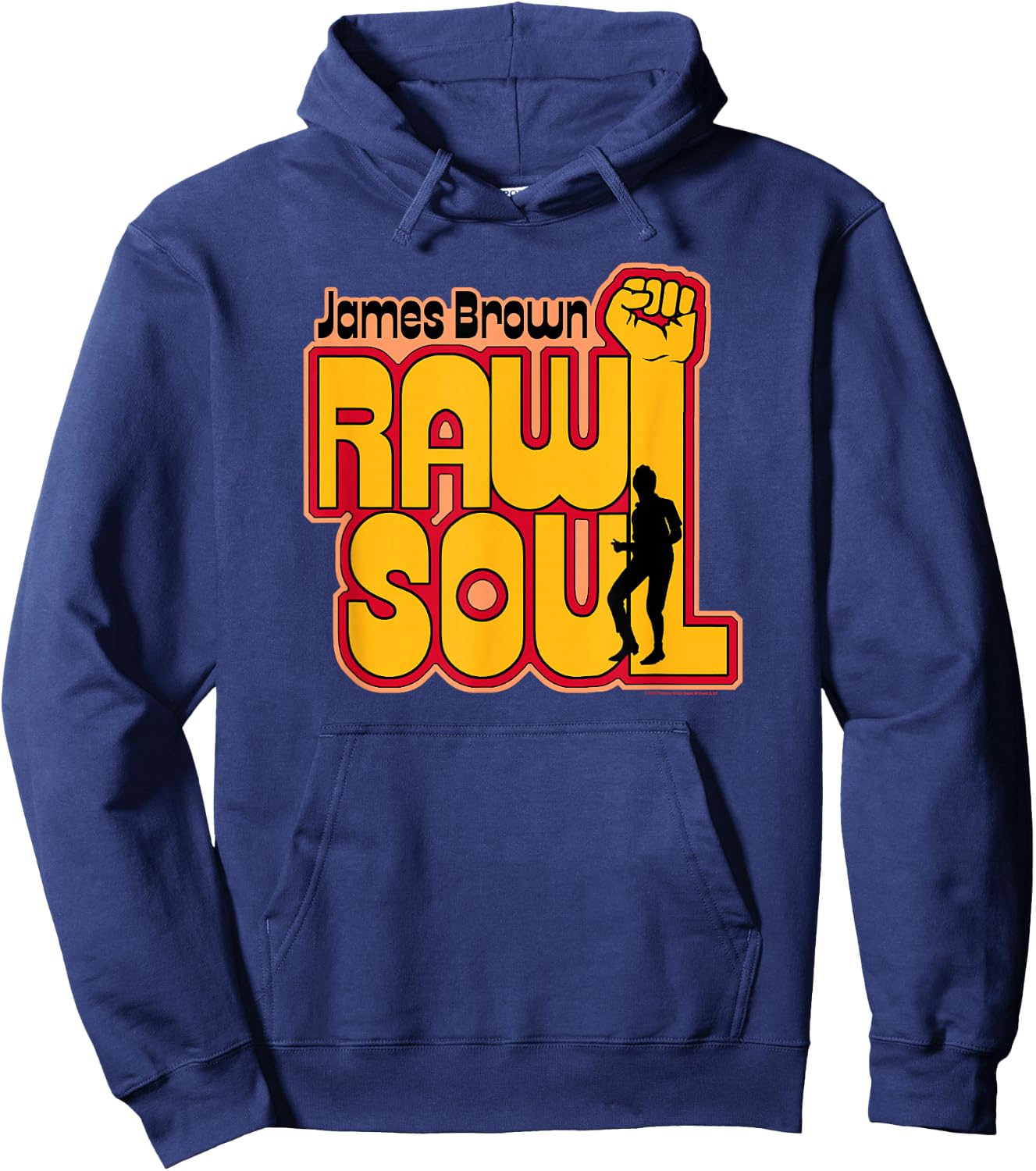James Brown Raw Soul Fist , Black, S Hoodie - Hoodie | Navy