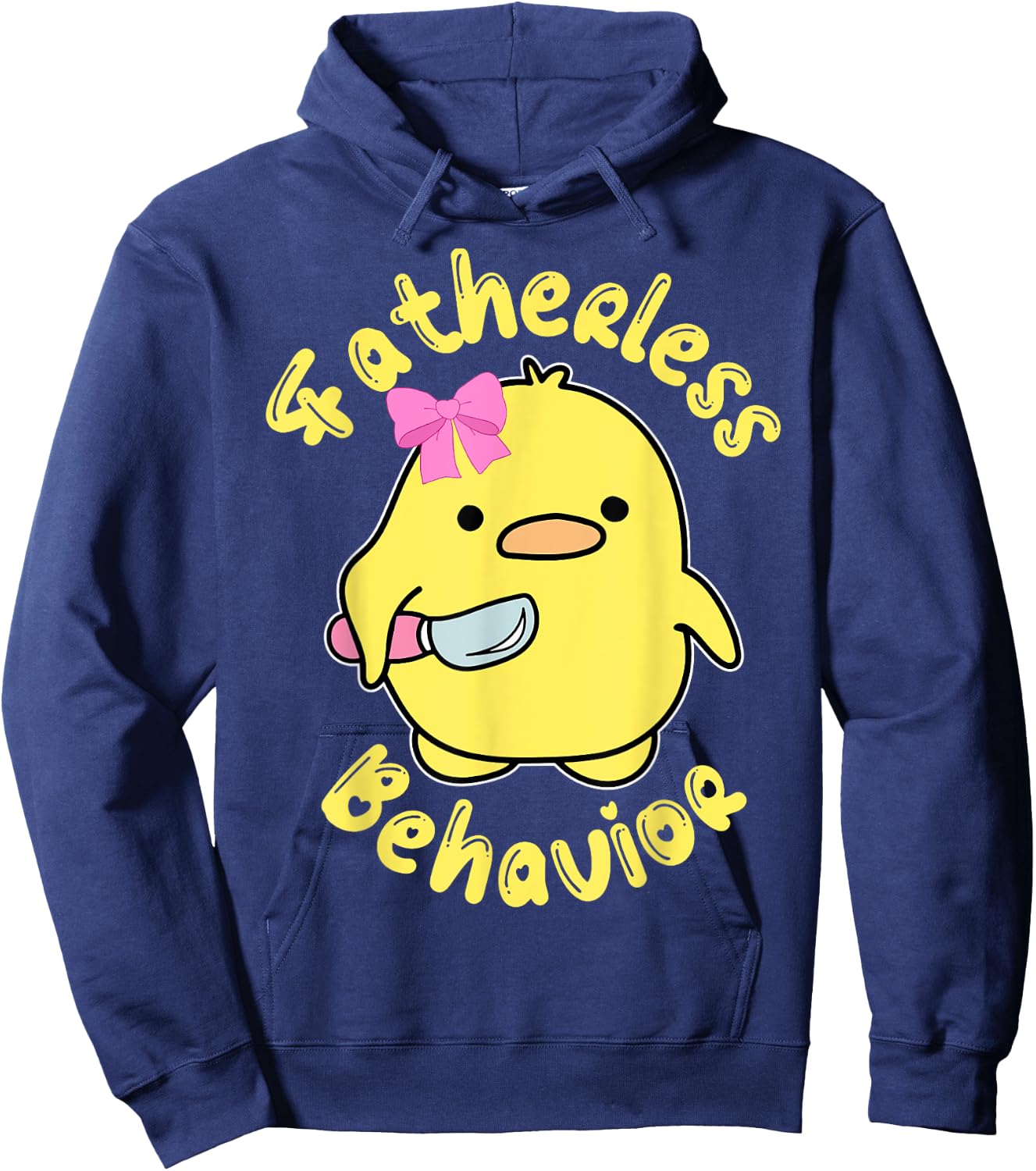 Fatherless Behavior Knife Duck Cute Design Hoodie - Hoodie | Navy