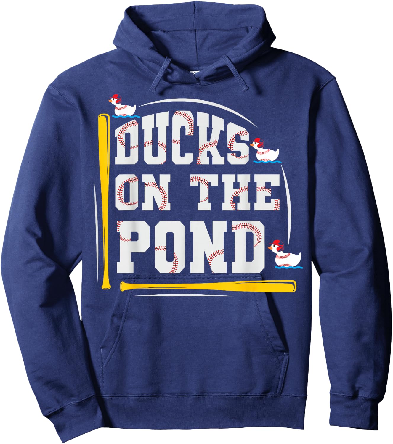 Ducks on the pond Design for a Baseball player Hoodie - Hoodie | Navy