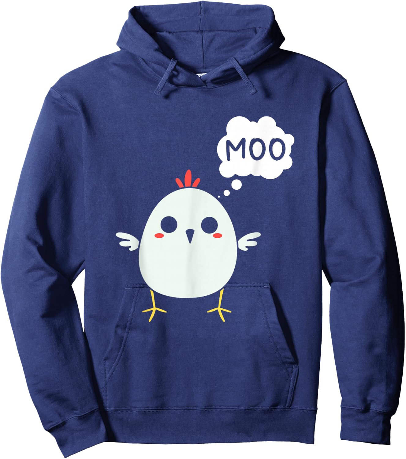 Funny Chicken Says Moo | Cow Chicken Kids Hoodie - Hoodie | Navy