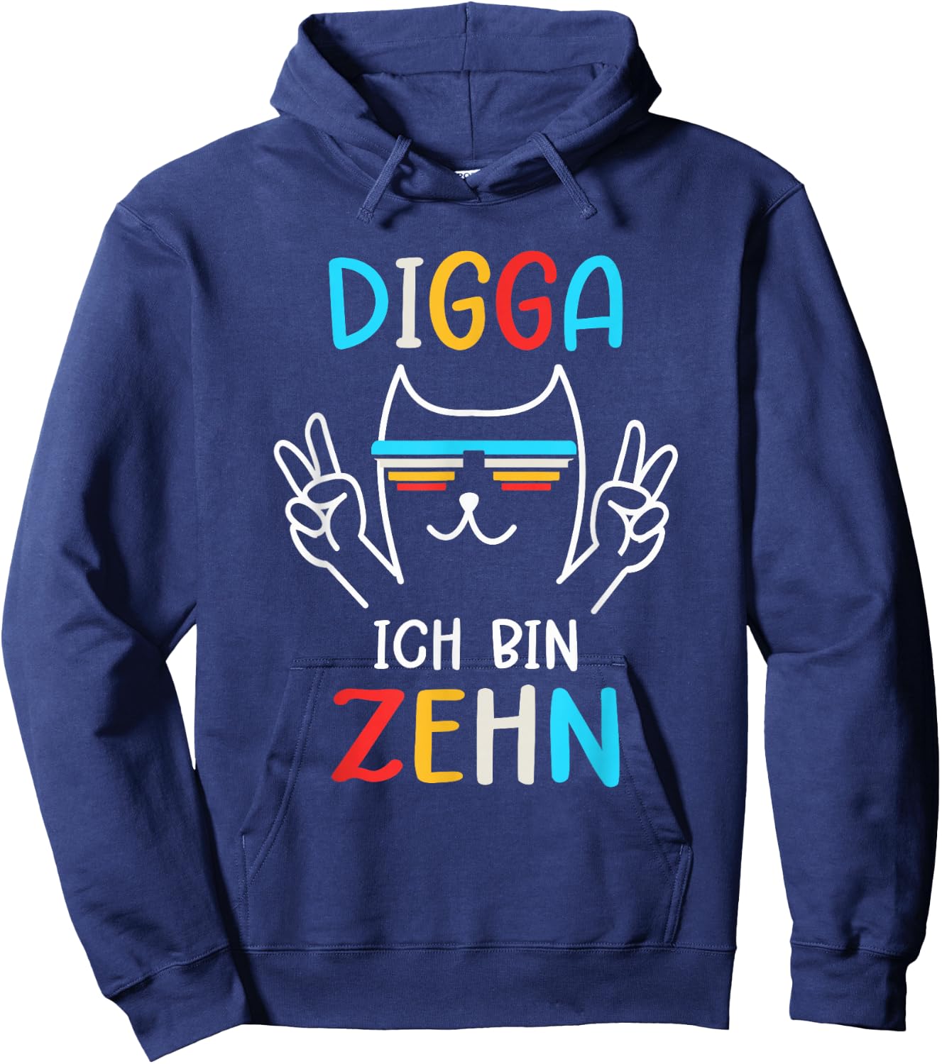 10 Jahre Geburtstag Junge Digga Ich Bin Zehn Hoodie - Hoodie | Navy