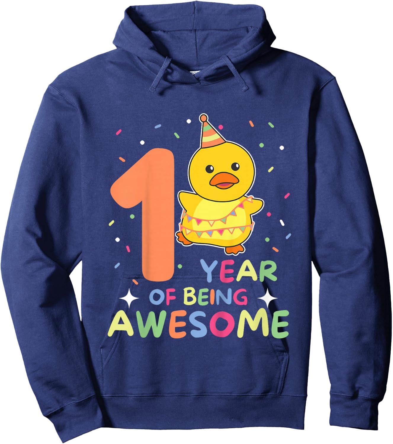 1st Birthday Duck For Kids One Year Old Duck Hoodie - Hoodie | Navy