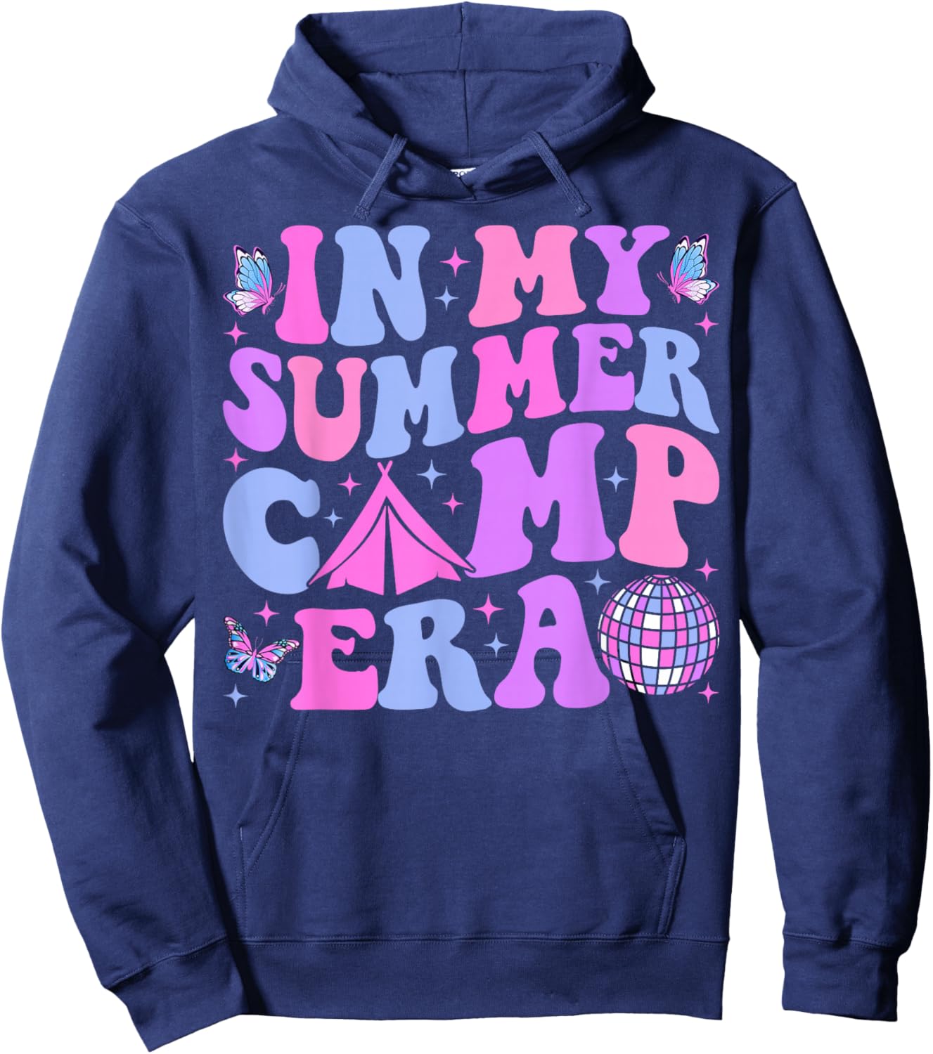 Groovy in My Summer Camp Era Camping Hoodie - Hoodie | Navy