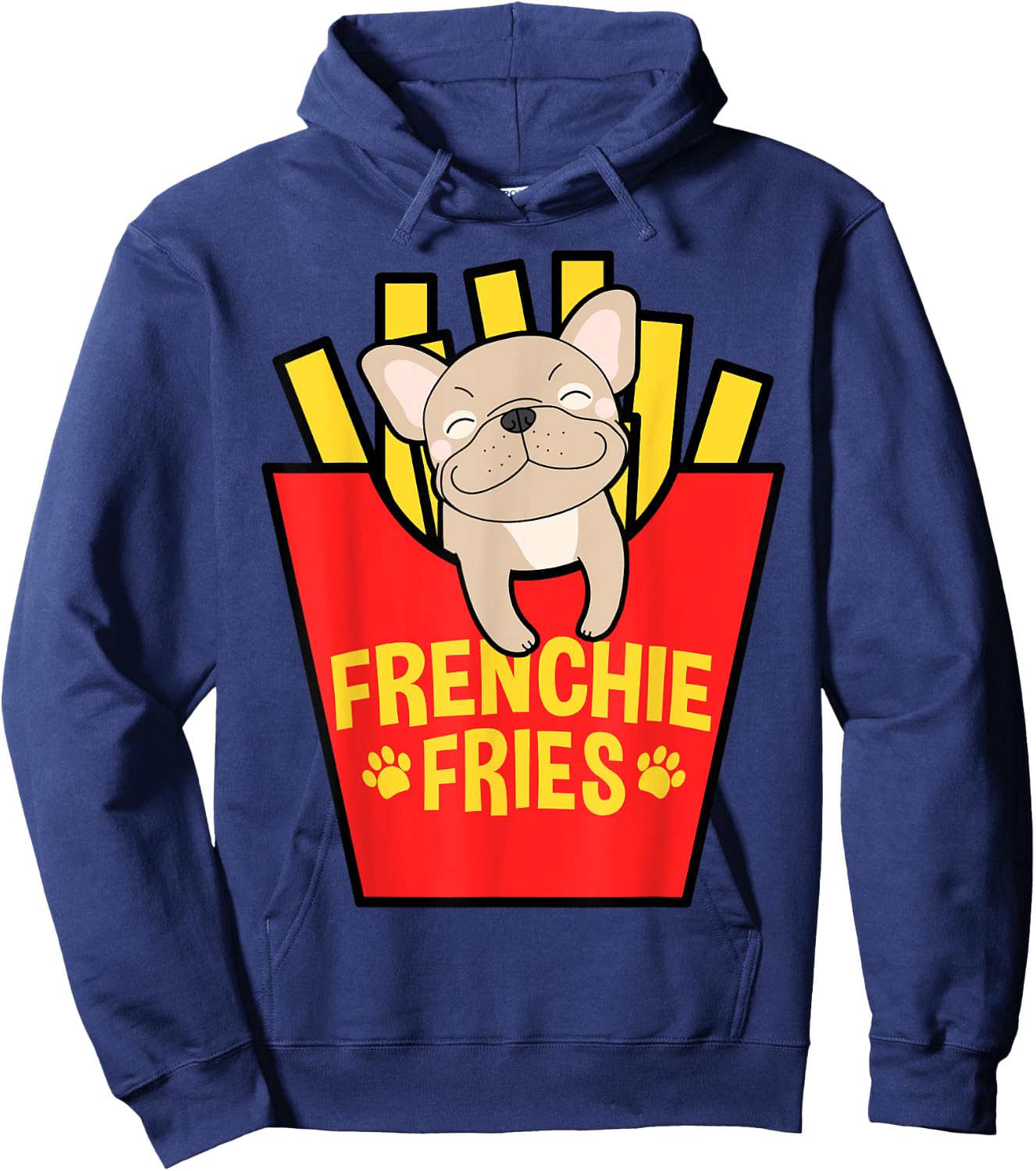 French Bulldog Frenchie Fries Mom Dad Hoodie - Hoodie | Navy