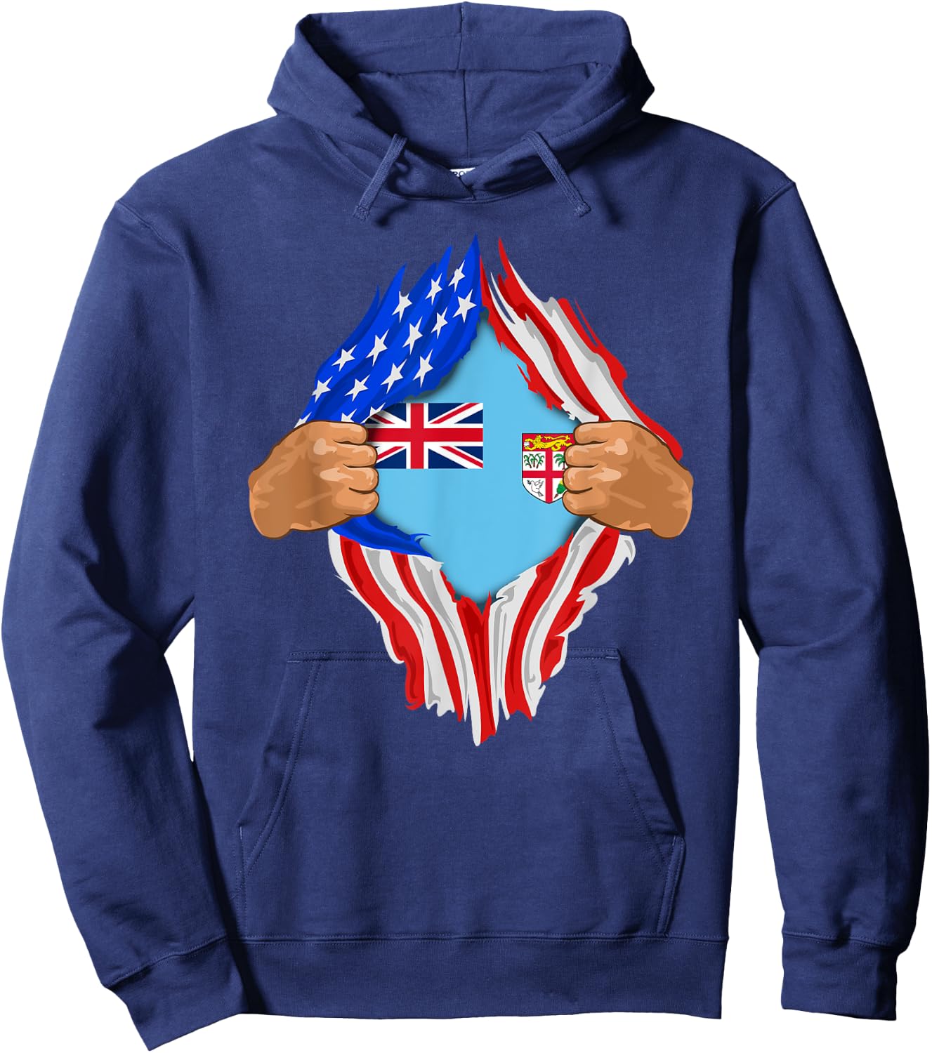 Fijian Blood Inside Me | Fiji Flag Gift Hoodie - Hoodie | Navy