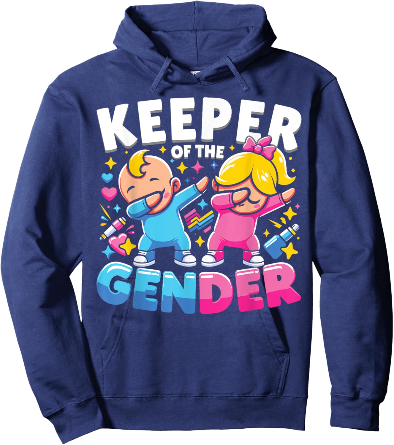 Keeper of The Gender Cute Gender Reveal Party Hoodie - Hoodie | Navy