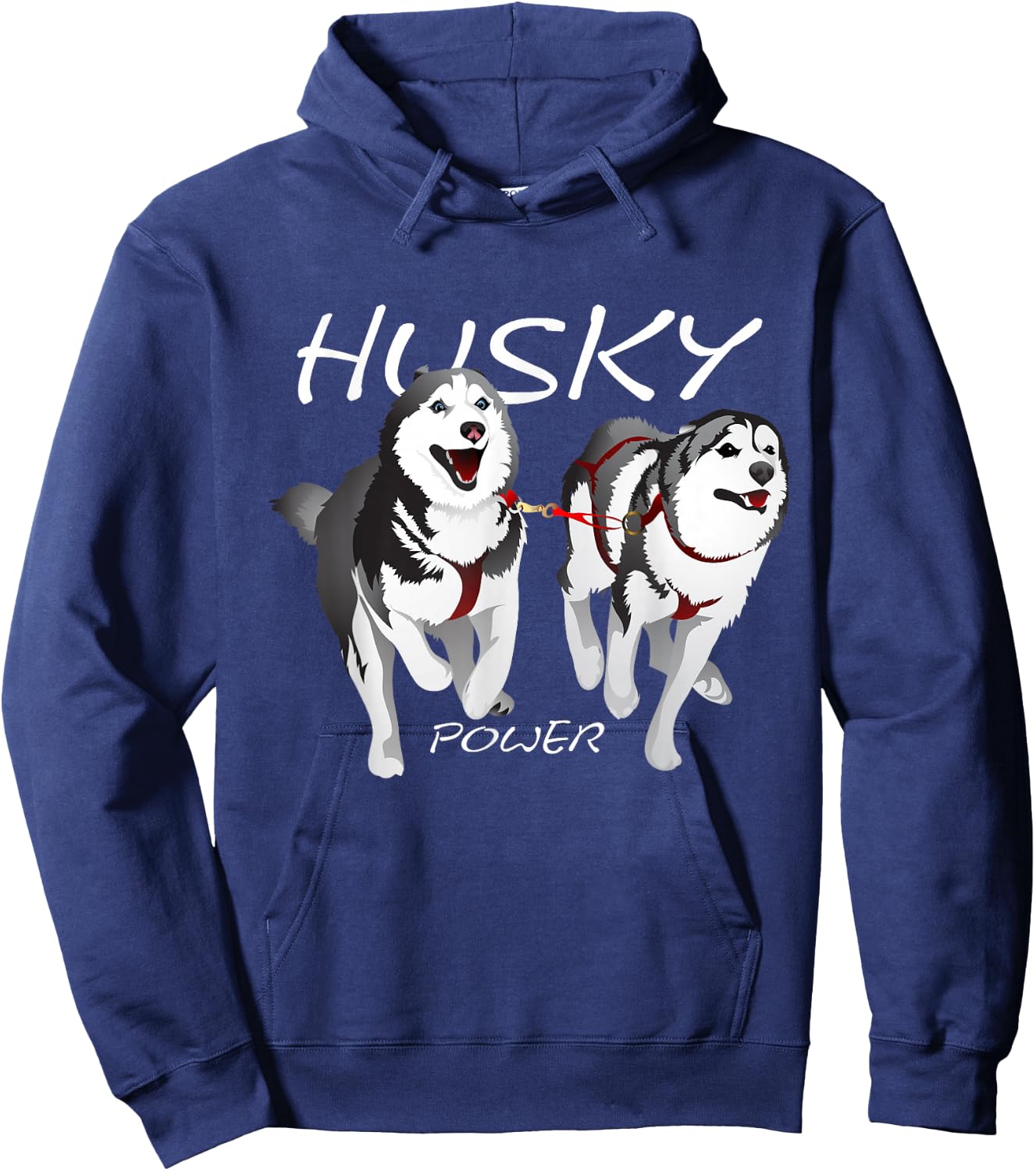 Siberian Husky Power Awesome Cute Husky Hoodie - Hoodie | Navy