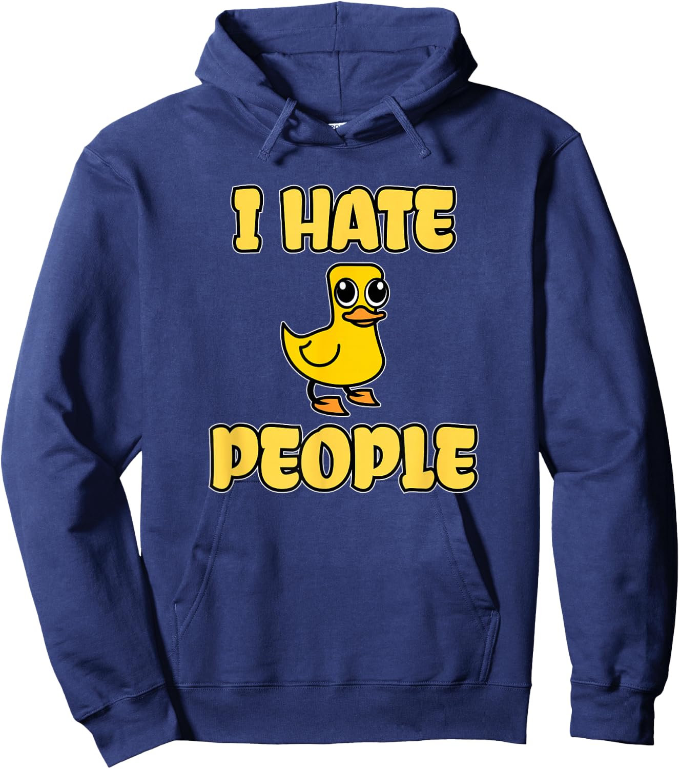 I Hate People Funny Duck Hoodie - Hoodie | Navy